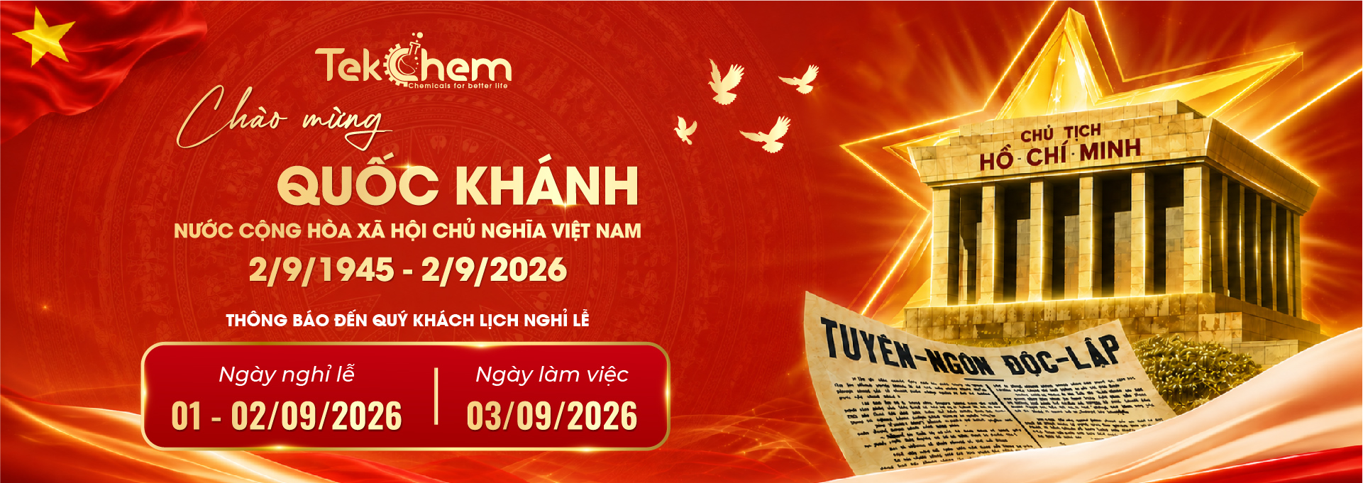 Thông báo nghỉ lễ 2/9