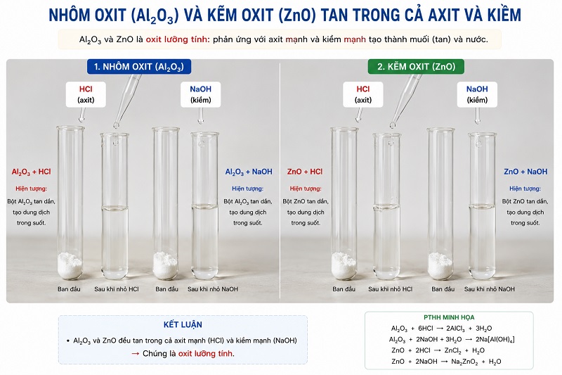 Các oxit lưỡng tính thường gặp