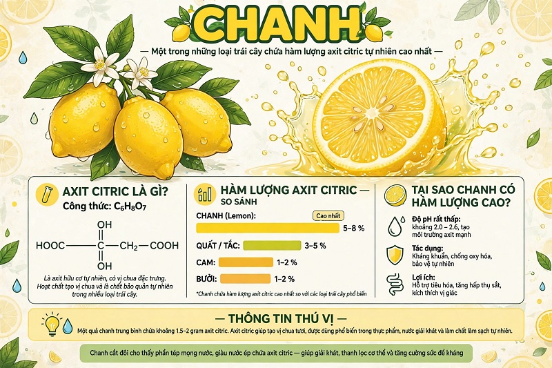 Quả chanh - Nguồn axit citric tự nhiên