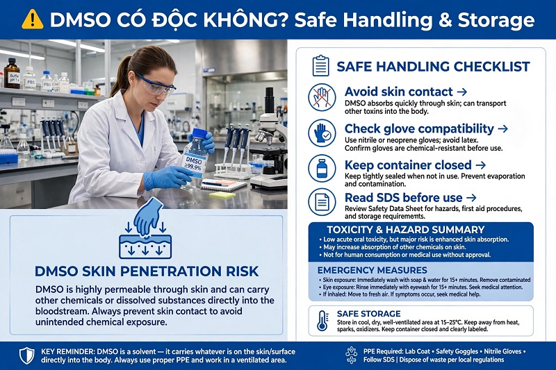 DMSO có độc không lưu ý an toàn khi sử dụng DMSO