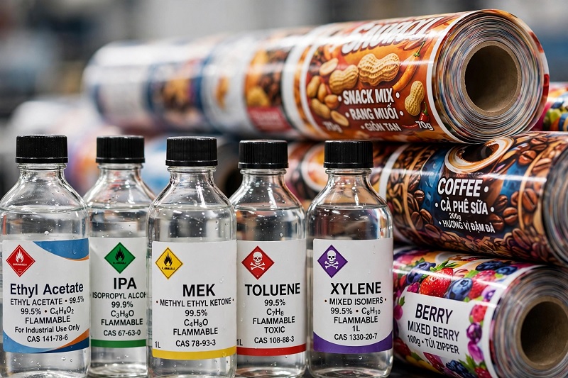 Ethyl Acetate IPA Toluene và các dung môi thường dùng để pha mực in