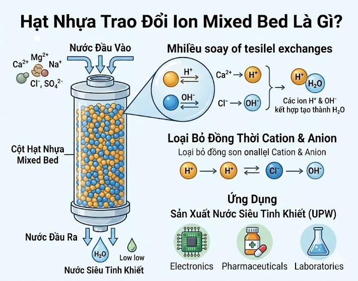 Hạt Nhựa Trao Đổi Ion Mixed Bed Là Gì? Tại Sao Các Nhà Máy Linh Kiện Điện Tử Bắt Buộc Phải Dùng?