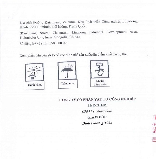 Hồ sơ công bố sản phẩm Đường Dextrose Monohydrate C6H12O6 25kg/bao trang 9
