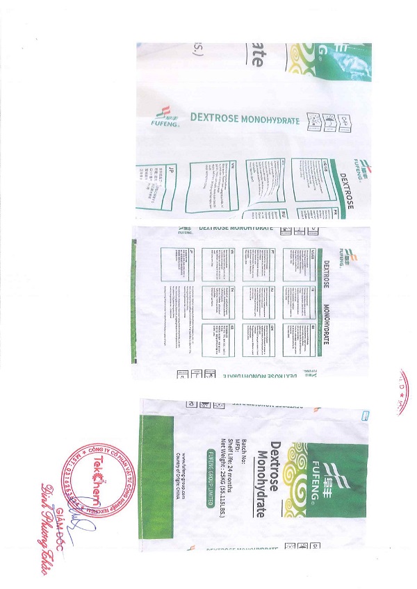 Hồ sơ công bố sản phẩm Đường Dextrose Monohydrate C6H12O6 25kg/bao trang 11