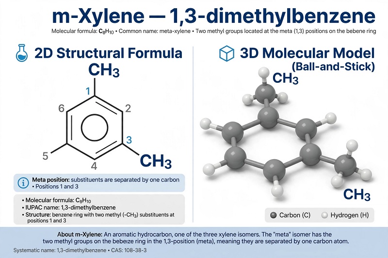 Cấu trúc m-Xylene 1,3-dimethylbenzene C8H10
