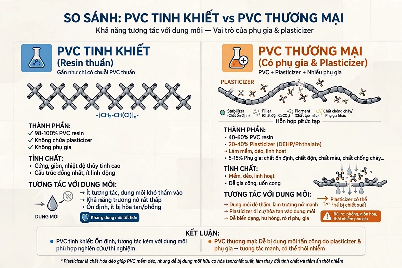 Nhựa PVC resin và plasticizer trong công thức PVC mềm