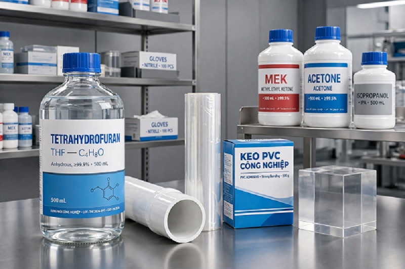 THF Tetrahydrofuran dùng để hòa tan polymer và sản xuất keo PVC