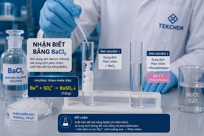 Thí nghiệm nhận biết phèn nhôm bằng Barium Chloride (BaCl2)