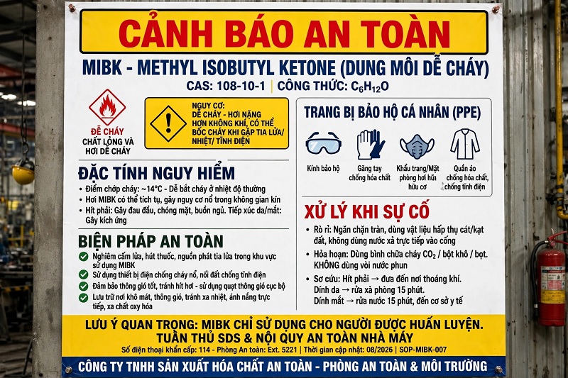 Cảnh báo MIBK là dung môi dễ cháy