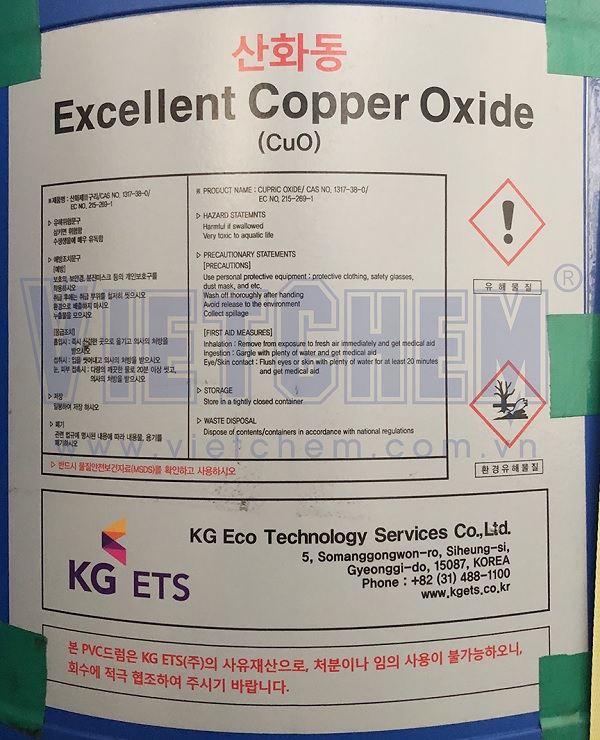 Copper oxide black (CuO) -ECO-10 Hàn Quốc 250kg 1 phuy