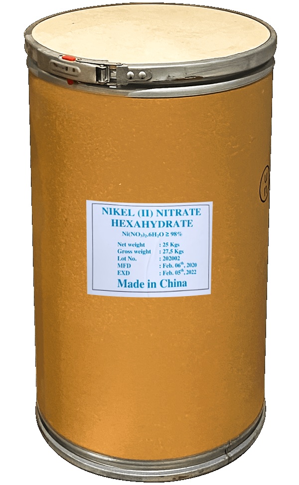 Nickel nitrate 99% Ni(NO3)2.6H2O Trung Quốc 25kg 1 thùng