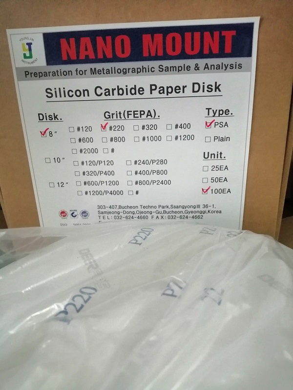 8" Disk Send Paper P220Grit PSA 