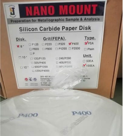 8” Disk Send Paper P400Grit PSA (100 sheet/ box), YoungJin