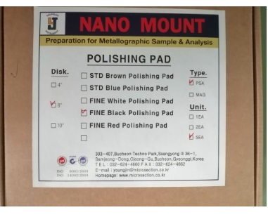 8" Fine Black Polishing Pad (PSA), YoungJin