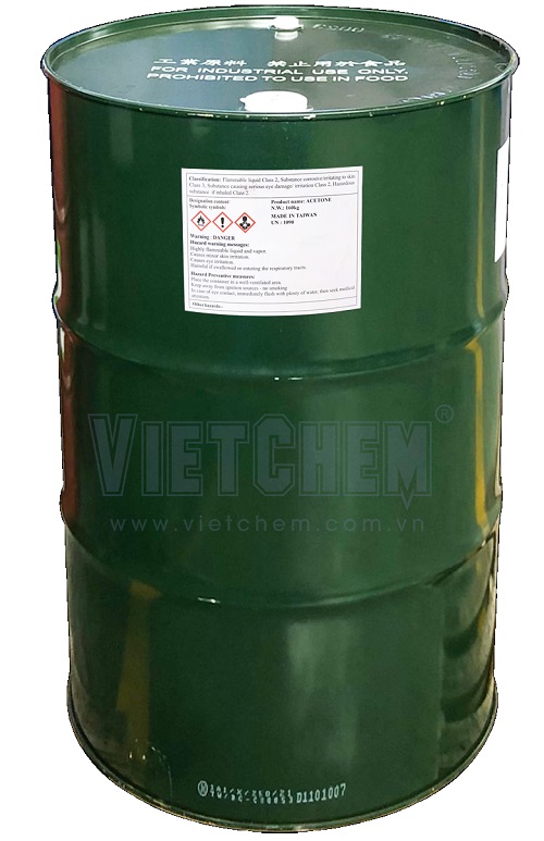 Acetone C3H6O 99%, Đài Loan, 160kg/phuy 67-64-1