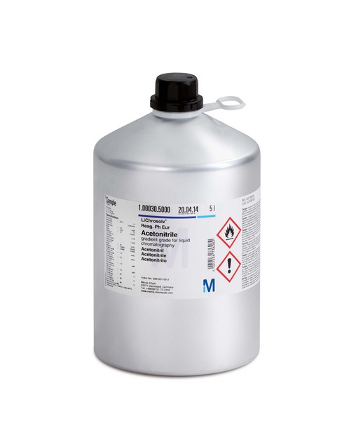Acetonitrile gradient grade for liquid chromatography LiChrosolv® Reag. Ph Eur 4 lít