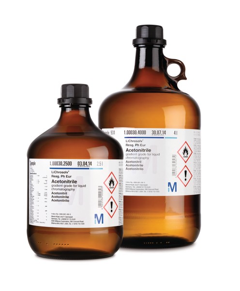Acetonitrile gradient grade for liquid chromatography LiChrosolv® Reag. Ph Eur 4 lít