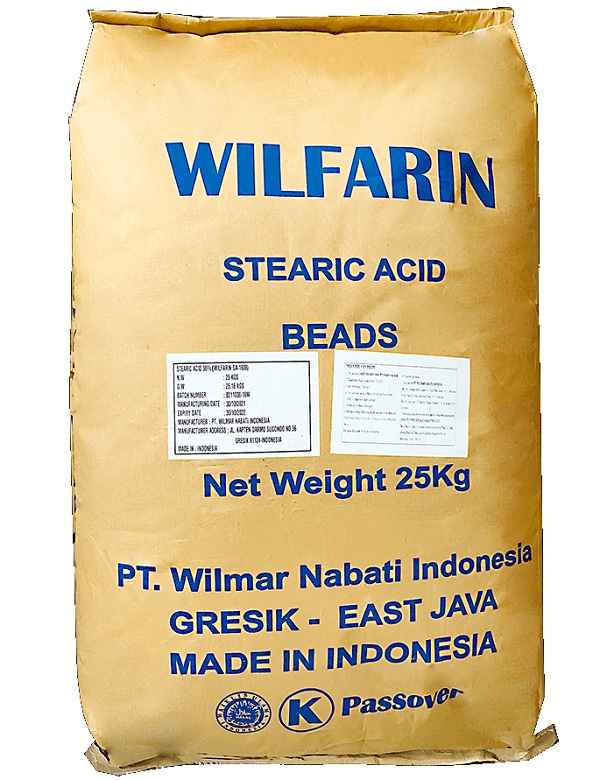 Acid stearic C18H36O2 Indonesia 25kg 1 bao