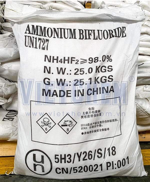 Ammonium bifluoride NH4HF2 99% Trung Quốc 25kg 1 bao