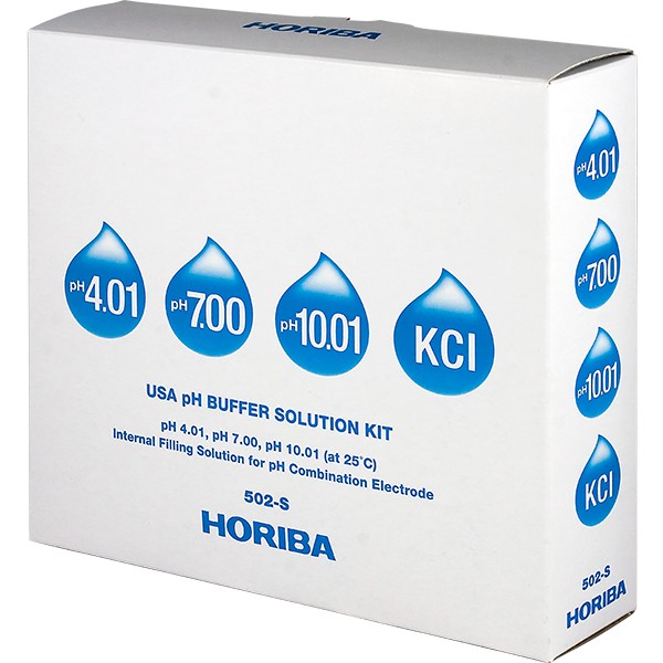Bộ dung dịch chuẩn pH theo tiêu chuẩn USA, chai 250 mL (4.01 / 7.00 / 10.01 / KCl 3.33 M) Horiba 502-S
