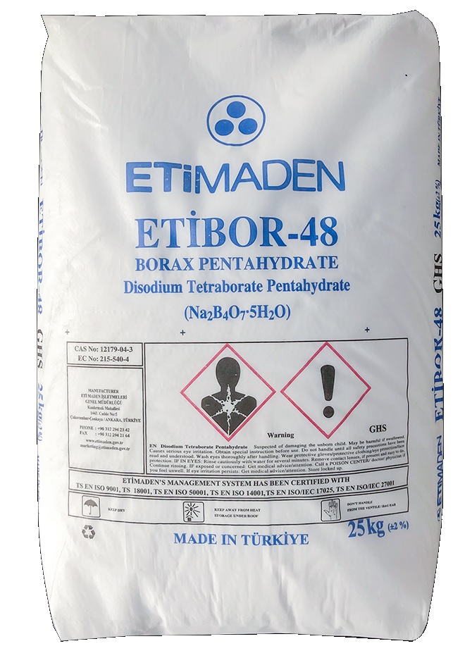 Borax pentahydrate (Hàn the) Na2B4O7.5H2O 99% Thổ Nhĩ Kỳ 25kg 1 bao