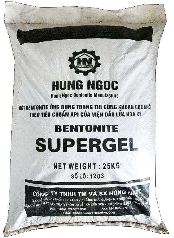 Bột Đất Sét Bentonite Supergel Việt Nam 25kg 1 bao