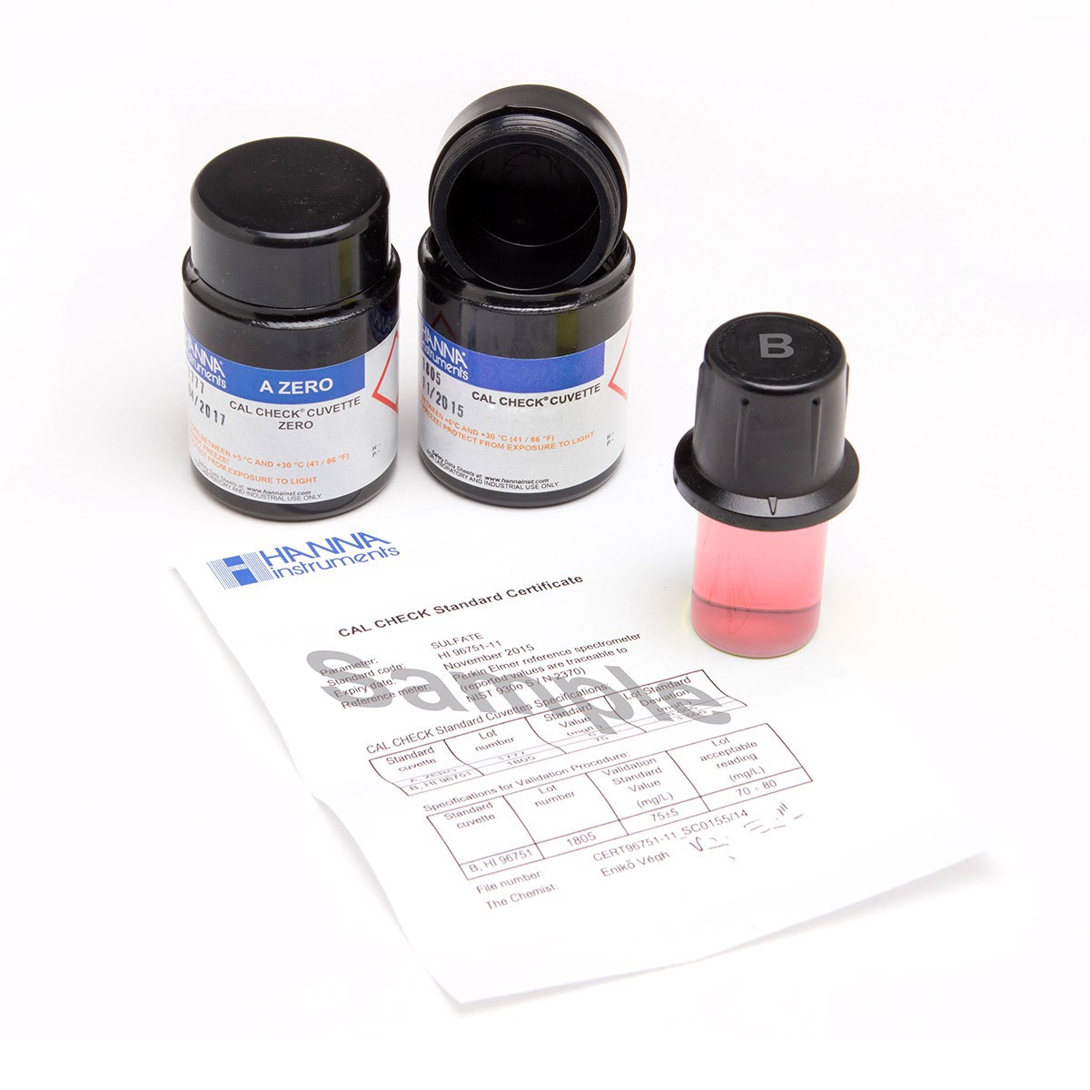 CAL Check™ chuẩn Clo tổng, 0.00 và 1.00 mg/L HI96711-11 Hanna