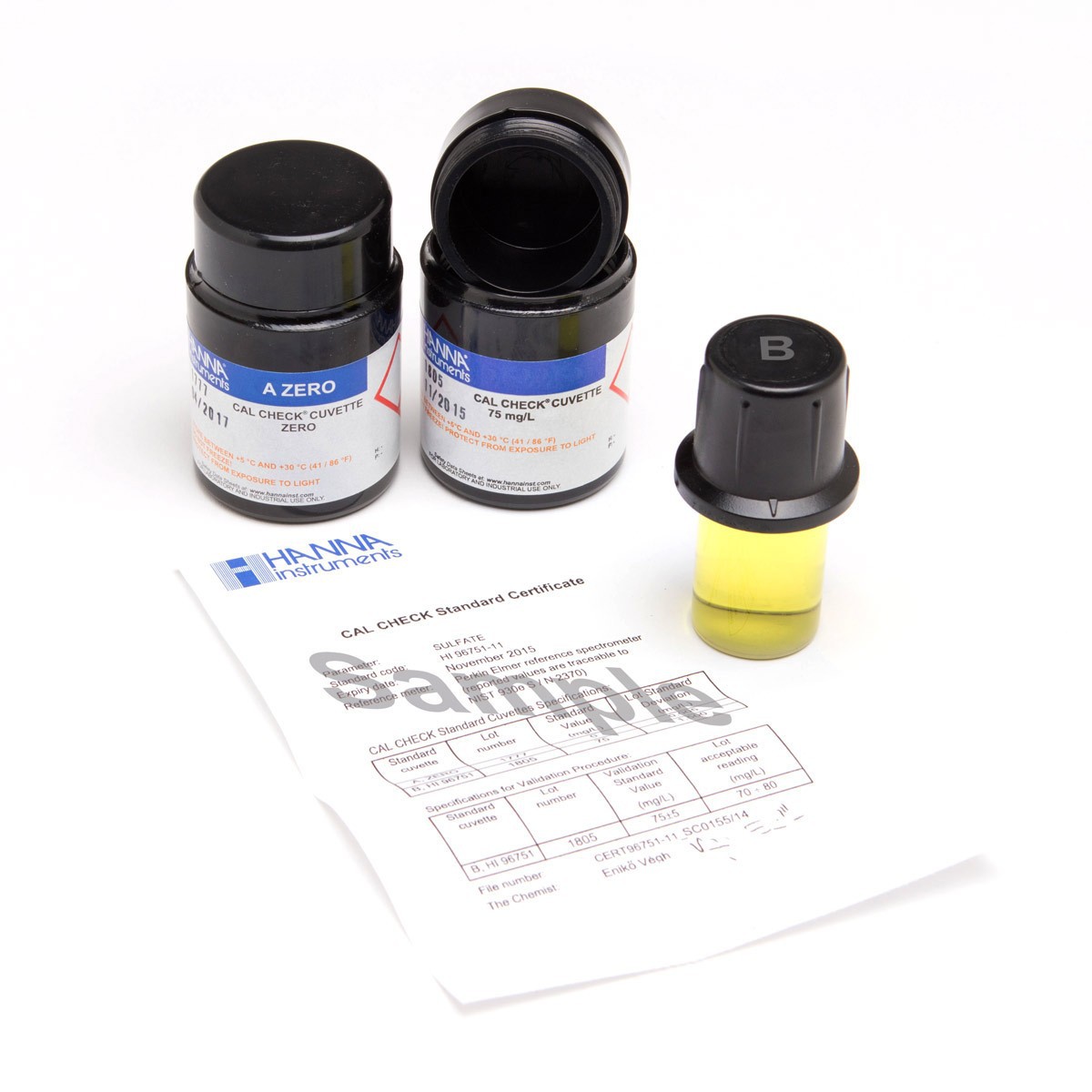 CAL Check™ Chuẩn Mangan Thang Thấp, 0 và 150 μg/L HI96748-11 Hanna