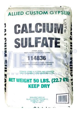Calcium sulfate CaSO4 99% Trung Quốc 25kg 1 bao
