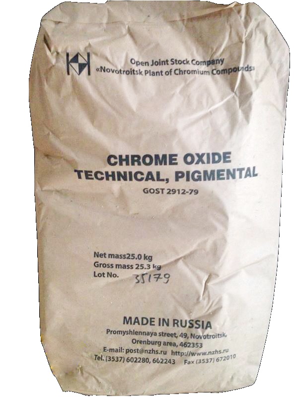 Chromium oxide Cr2O3 99% Nga 25kg 1 bao