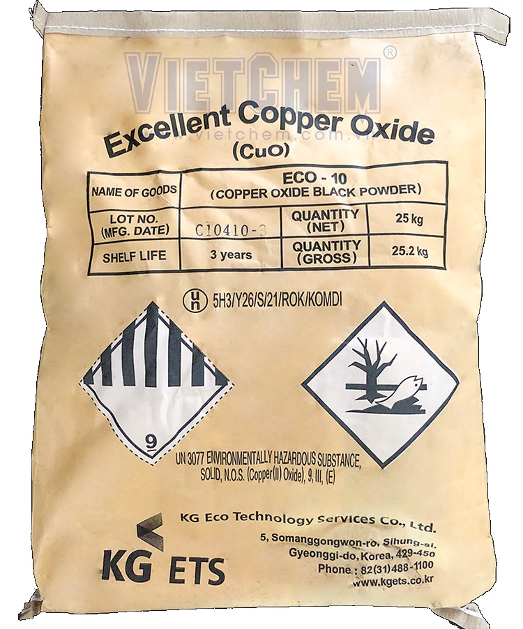 Copper(II) oxide CuO Hàn Quốc 25kg 1  bao