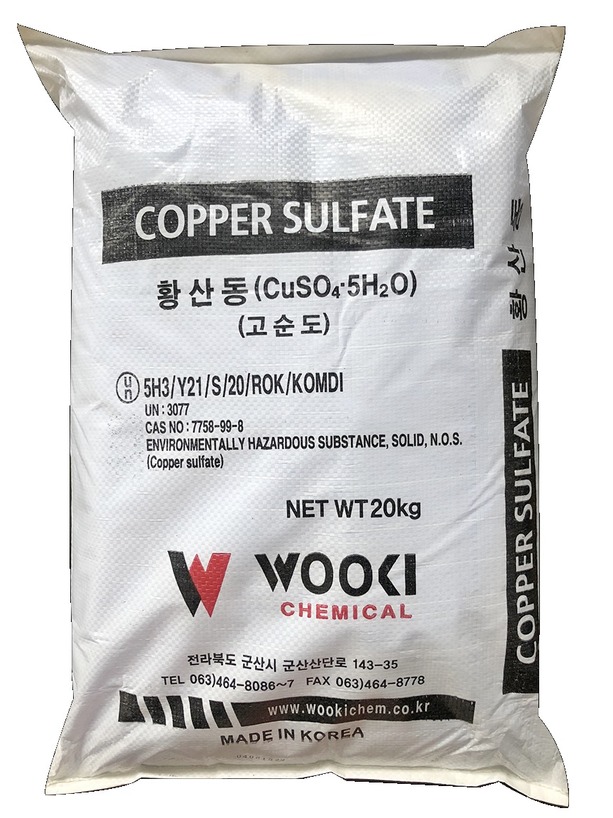Copper sulfate CuSO4.5H2O 99% Hàn Quốc 20kg 1 bao
