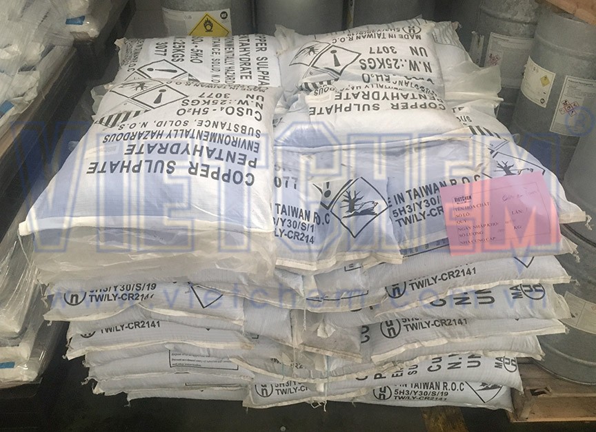 Copper sulfate CuSO4.5H2O  99% Đài Loan 25kg 1 bao