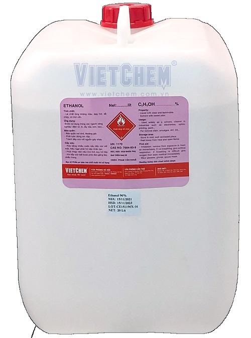 Ethanol - cồn thơm 96% C2H5OH, Việt Nam, 20 lít/can 7664-93-9