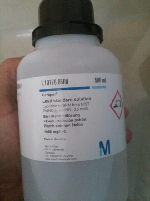 Lead standard solution traceable to SRM from NIST Pb(NO₃)₂ in HNO₃ 0.5 mol/l 1000 mg/l Pb Certipur® 1197760500