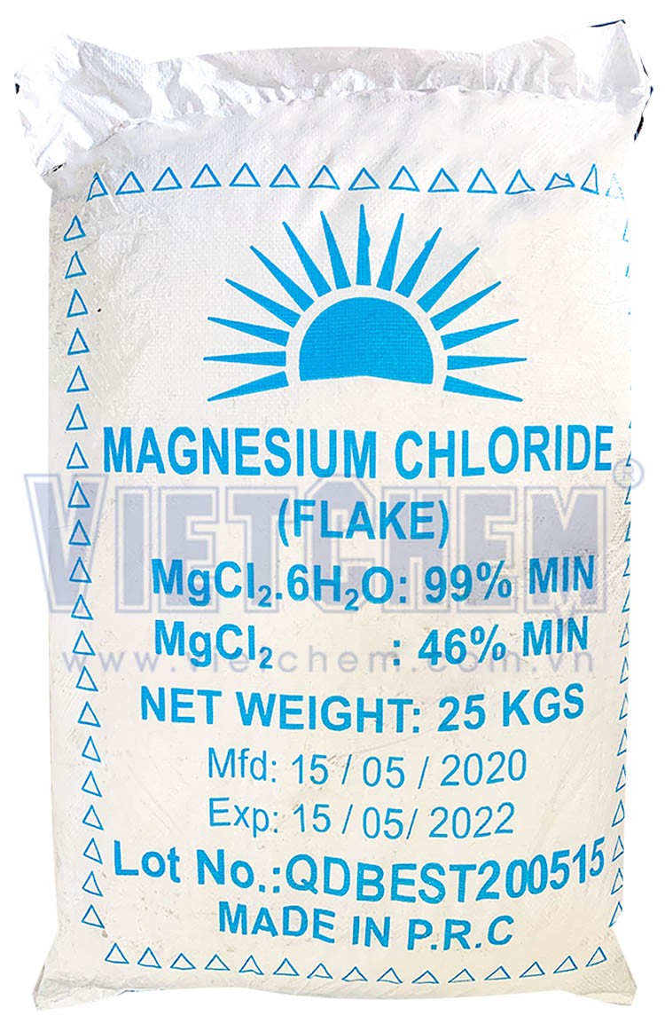 Magnesium chloride MgCl2 99% Trung Quốc 25kg 1 bao