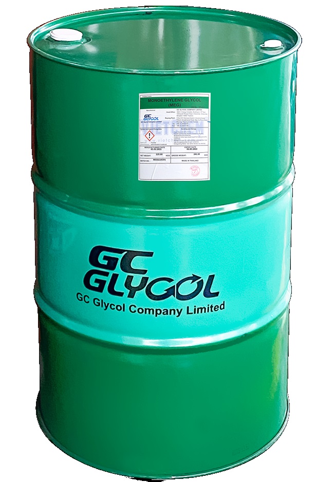 Mono ethylene glycol (MEG) C2H6O2, Thái Lan, 225kg/phuy 107-21-1