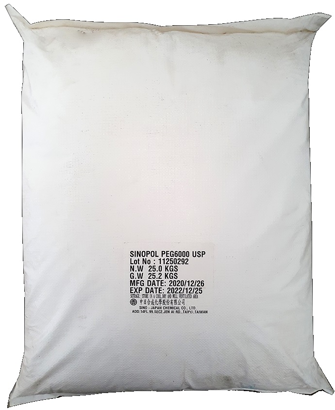 Polyethylene glycol (PEG 6000)  Trung Quốc 25kg 1 bao