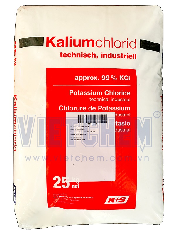 Potassium chloride KCl 99% Đức 25kg 1 bao