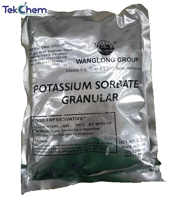 Potassium sorbate C6H7KO2, Trung Quốc, 25kg/thùng
