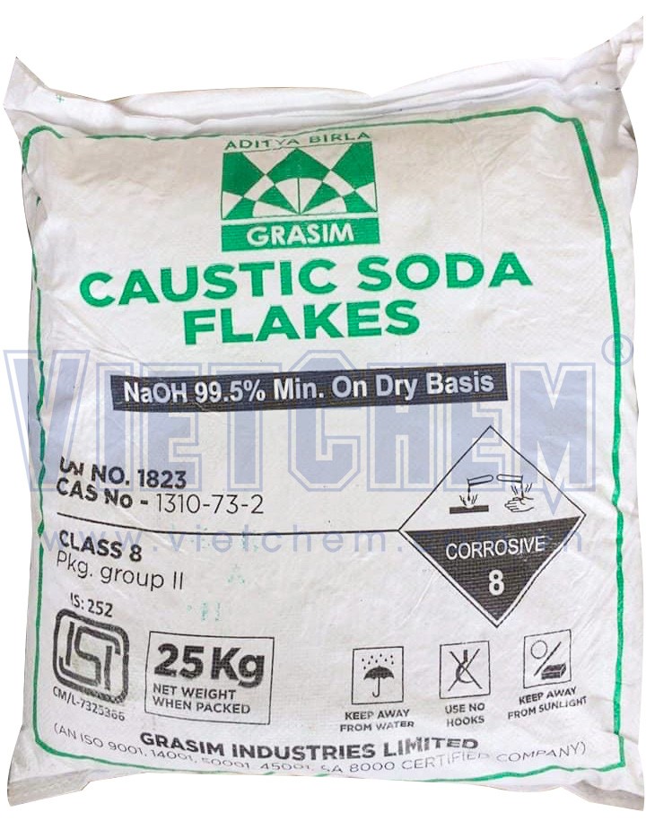 Sodium hydroxide NaOH 99% Ấn Độ 25kg 1 bao