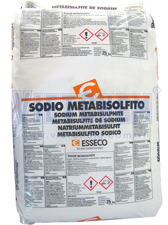 Sodium metabisulfite(SBS) 99% Na2S2O5 xuất xứ Ý 25kg 1 bao