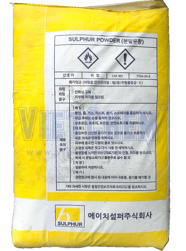 Sulfur S 99% Hàn Quốc 25kg 1 bao