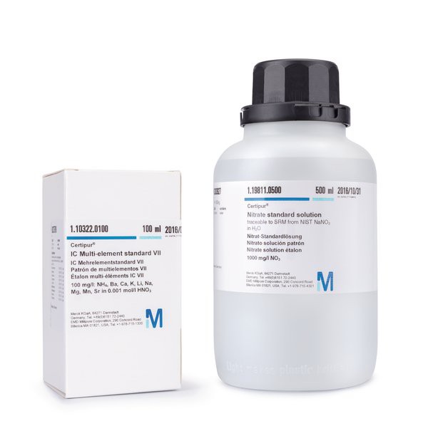 Titanium ICP standard traceable to SRM from NIST (NH₄)₂TiF₆ in H₂O 1000 mg/l Ti Certipur® 100ml Merck 1703630100