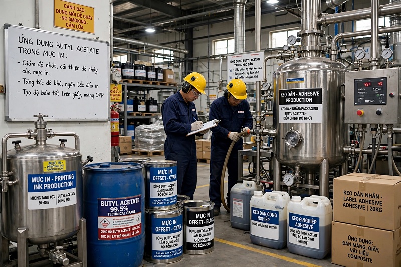 Ứng dụng Butyl Acetate trong mực in và keo dán