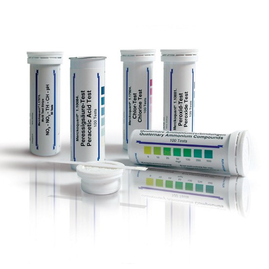Peracetic Acid Test Method: colorimetric with test strips 5 - 10 - 20 - 30 - 50 mg/l MQuantTM 1100840001