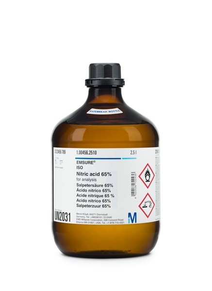 Nitric acid 65% for analysis EMSURE® Reag. Ph Eur,ISO- 1000ml 1004561000
