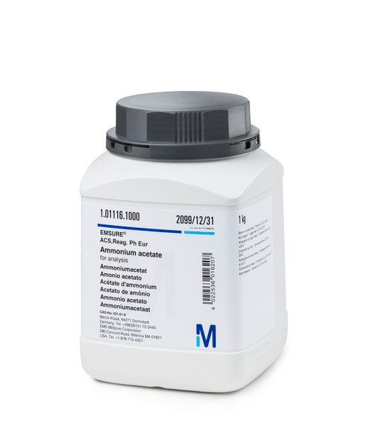 Ammonium acetate for analysis EMSURE® ACS,Reag. Ph Eur-500g 1011160500