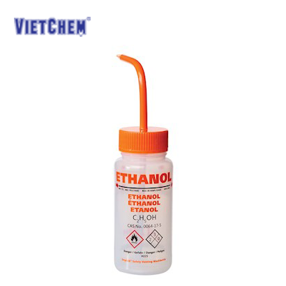 Bình tia nhựa LDPE miệng rộng 500ml đựng ethanol Azlon WGW541VTML