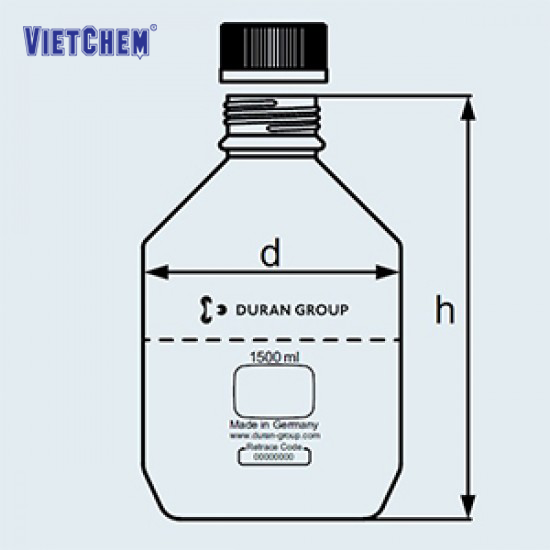 Chai trung tính thép không gỉ GL 45 Duran GL-45